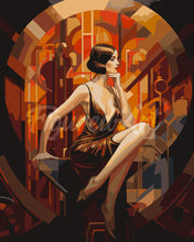 Carica l&#39;immagine nel visualizzatore di Gallery, Dipingere con i numeri - Donna seduta Art Deco Figured&#39;Art