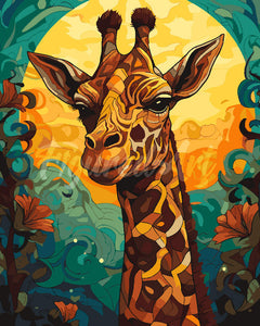 Dipingere con i numeri - Giraffa Art Deco Figured'Art