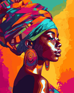 Dipingere con i numeri - Donna Africana con Turbante Figured'Art