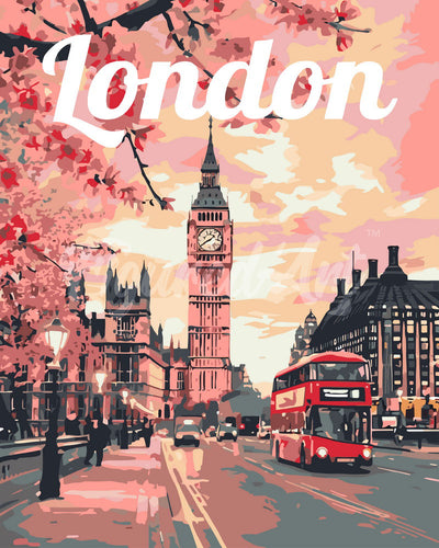 Dipingere con i numeri - Poster di Viaggio a Londra in Primavera Figured'Art