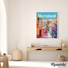 Carica l&#39;immagine nel visualizzatore di Gallery, Dipingere con i numeri - Poster di Viaggio a Marrakech Marocco
