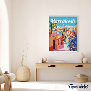 Dipingere con i numeri - Poster di Viaggio a Marrakech Marocco