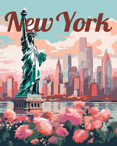 Dipingere con i numeri - Poster di Viaggio a New York in Primavera Figured'Art