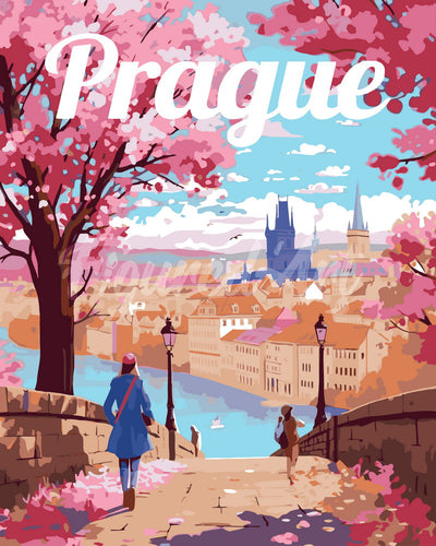 Dipingere con i numeri - Poster di Viaggio a Praga in Primavera Figured'Art