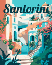 Carica l&#39;immagine nel visualizzatore di Gallery, Dipingere con i numeri - Poster di Viaggio a Santorini in Primavera Figured&#39;Art