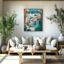 Carica l&#39;immagine nel visualizzatore di Gallery, Dipingere con i numeri - Poster di Viaggio a Santorini in Primavera