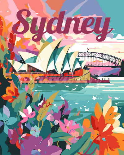 Dipingere con i numeri - Poster di Viaggio a Sydney Figured'Art