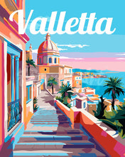 Carica l&#39;immagine nel visualizzatore di Gallery, Dipingere con i numeri - Poster di Viaggio a La Valletta Malta Figured&#39;Art