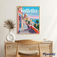 Carica l&#39;immagine nel visualizzatore di Gallery, Dipingere con i numeri - Poster di Viaggio a La Valletta Malta