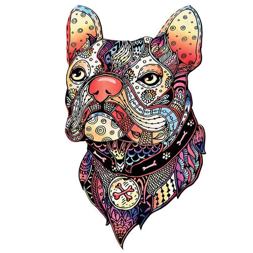 Puzzle 2D in legno - Un Clown Bulldog
