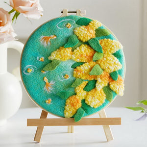Needle Felting Fiori d'acqua e pesciolini