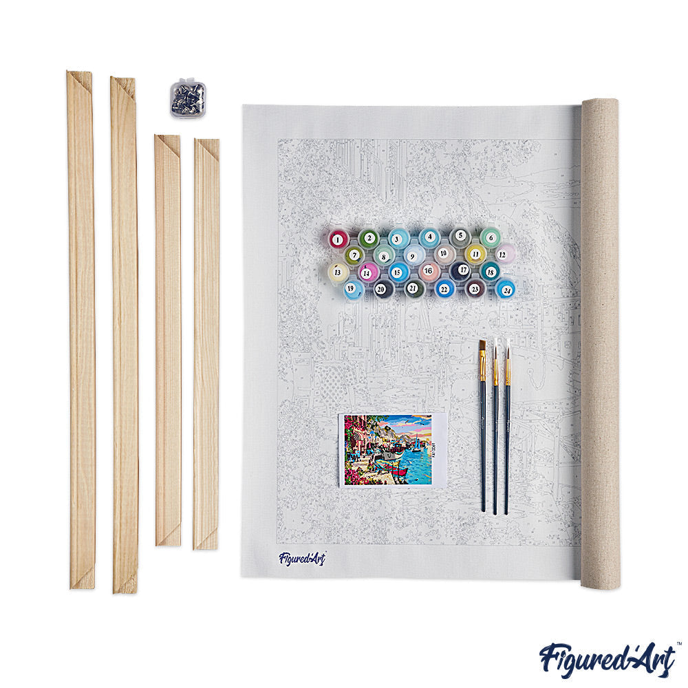 Mini Kit da Dipingere con i Numeri 20x20cm con cornice Notte stellata –  Figured'Art