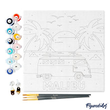 Carica l&#39;immagine nel visualizzatore di Gallery, Mini Kit da Dipingere con i Numeri 20x20cm con cornice Malibu