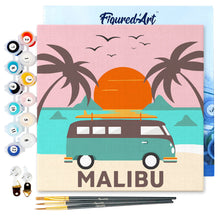 Carica l&#39;immagine nel visualizzatore di Gallery, Mini Kit da Dipingere con i Numeri 20x20cm con cornice Malibu