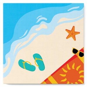Mini Kit da Dipingere con i Numeri 20x20cm con cornice In spiaggia