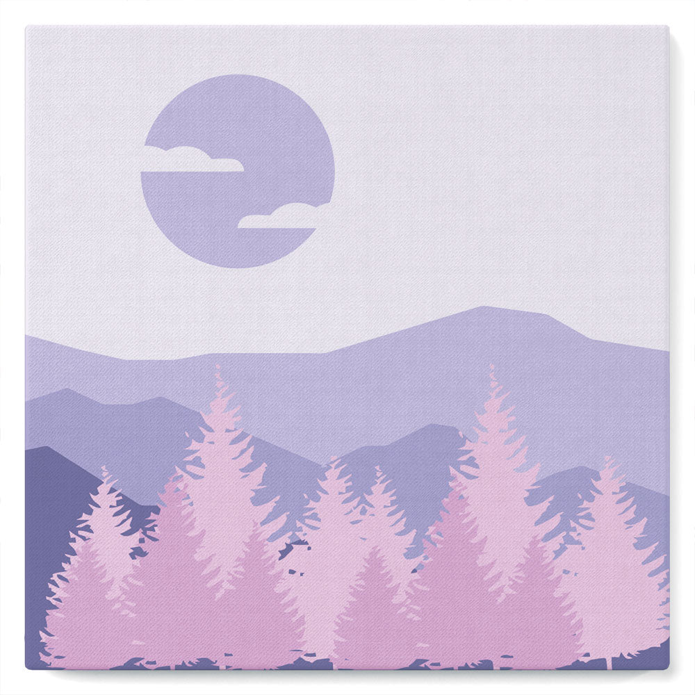 Mini Kit da Dipingere con i Numeri 20x20cm con cornice Foresta di abeti