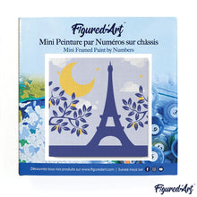 Carica l&#39;immagine nel visualizzatore di Gallery, Mini Kit da Dipingere con i Numeri 20x20cm con cornice Parigi sotto la luna