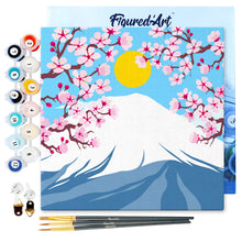 Carica l&#39;immagine nel visualizzatore di Gallery, Mini Kit da Dipingere con i Numeri 20x20cm con cornice Monte Fuji