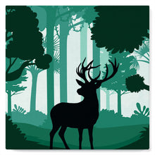 Carica l&#39;immagine nel visualizzatore di Gallery, Mini Kit da Dipingere con i Numeri 20x20cm con cornice Cervo in ascolto della foresta