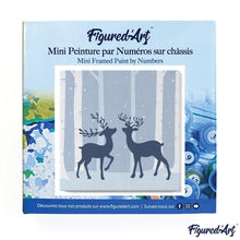 Carica l&#39;immagine nel visualizzatore di Gallery, Mini Kit da Dipingere con i Numeri 20x20cm con cornice Incontro di cerbiatti
