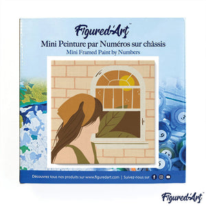 Mini Kit da Dipingere con i Numeri 20x20cm con cornice Ragazza con foulard