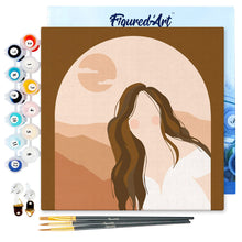 Carica l&#39;immagine nel visualizzatore di Gallery, Mini Kit da Dipingere con i Numeri 20x20cm con cornice Donna e arco