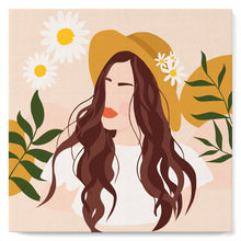 Carica l&#39;immagine nel visualizzatore di Gallery, Mini Kit da Dipingere con i Numeri 20x20cm con cornice Donna e margherite