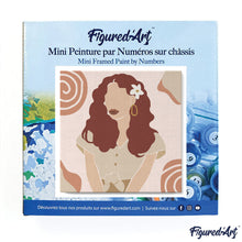 Carica l&#39;immagine nel visualizzatore di Gallery, Mini Kit da Dipingere con i Numeri 20x20cm con cornice Fiore tra i capelli