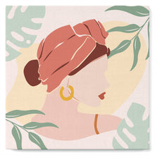 Carica l&#39;immagine nel visualizzatore di Gallery, Mini Kit da Dipingere con i Numeri 20x20cm con cornice Donna con turbante rosso