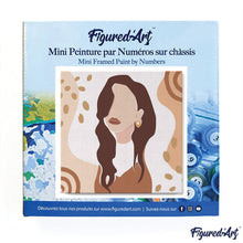 Carica l&#39;immagine nel visualizzatore di Gallery, Mini Kit da Dipingere con i Numeri 20x20cm con cornice Donna pensierosa