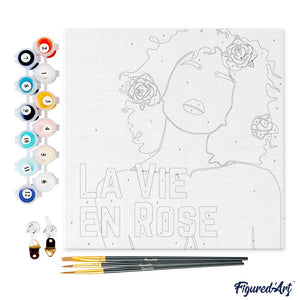 Mini Kit da Dipingere con i Numeri 20x20cm con cornice Vita in rosa