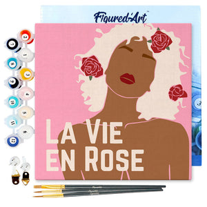 Mini Kit da Dipingere con i Numeri 20x20cm con cornice Vita in rosa