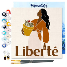 Carica l&#39;immagine nel visualizzatore di Gallery, Mini Kit da Dipingere con i Numeri 20x20cm con cornice Libertà