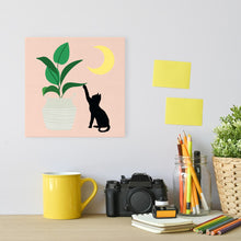 Carica l&#39;immagine nel visualizzatore di Gallery, Mini Kit da Dipingere con i Numeri 20x20cm con cornice Micietto sotto la luna