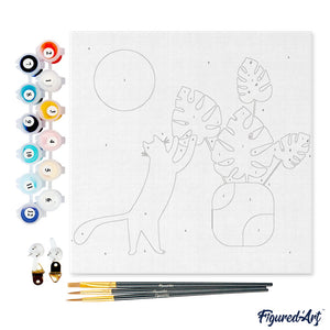 Mini Kit da Dipingere con i Numeri 20x20cm con cornice Micietto sotto al sole