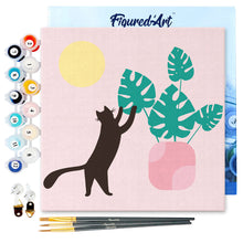 Carica l&#39;immagine nel visualizzatore di Gallery, Mini Kit da Dipingere con i Numeri 20x20cm con cornice Micietto sotto al sole