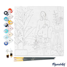 Carica l&#39;immagine nel visualizzatore di Gallery, Mini Kit da Dipingere con i Numeri 20x20cm con cornice Fra le sue piante
