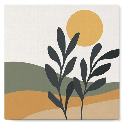 Mini Kit da Dipingere con i Numeri 20x20cm con cornice Paesaggio e pianta