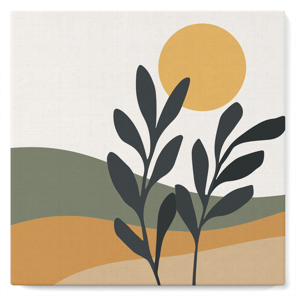 Mini Kit da Dipingere con i Numeri 20x20cm con cornice Paesaggio e pianta