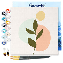 Carica l&#39;immagine nel visualizzatore di Gallery, Mini Kit da Dipingere con i Numeri 20x20cm con cornice Felce 3