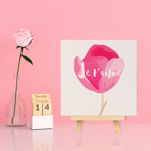 Mini Kit da Dipingere con i Numeri 20x20cm con cornice Je T'aime