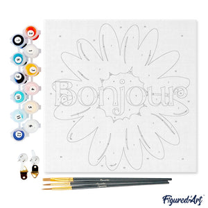 Mini Kit da Dipingere con i Numeri 20x20cm con cornice Bonjour