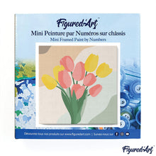 Carica l&#39;immagine nel visualizzatore di Gallery, Mini Kit da Dipingere con i Numeri 20x20cm con cornice Bouquet di tulipani