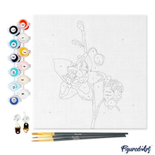 Carica l&#39;immagine nel visualizzatore di Gallery, Mini Kit da Dipingere con i Numeri 20x20cm con cornice Orchidea