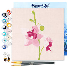 Carica l&#39;immagine nel visualizzatore di Gallery, Mini Kit da Dipingere con i Numeri 20x20cm con cornice Orchidea