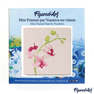 Mini Kit da Dipingere con i Numeri 20x20cm con cornice Ramo di Orchidea 2