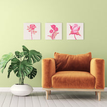 Carica l&#39;immagine nel visualizzatore di Gallery, Mini Kit da Dipingere con i Numeri 20x20cm con cornice 3 tulipani rosa