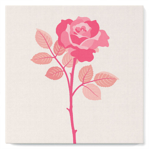 Mini Kit da Dipingere con i Numeri 20x20cm con cornice Stelo di rosa
