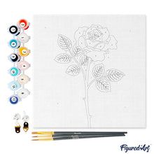 Carica l&#39;immagine nel visualizzatore di Gallery, Mini Kit da Dipingere con i Numeri 20x20cm con cornice Stelo di rosa