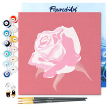 Carica l&#39;immagine nel visualizzatore di Gallery, Mini Kit da Dipingere con i Numeri 20x20cm con cornice Corolla di rosa